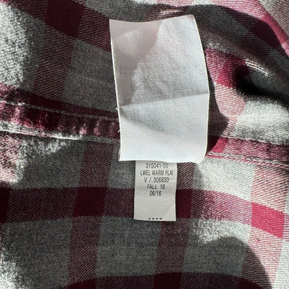Banana Republic Shirt Men Sz S Red Gray Plaid Lightweight Flannel Casual
