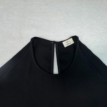 Wilfred Top Sz M Black Halter Cold Shoulder Knot Back Keyhole