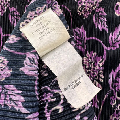 Christopher & Banks Ladies Top Sz S Sleeveless Purple Black Accordion Pleat