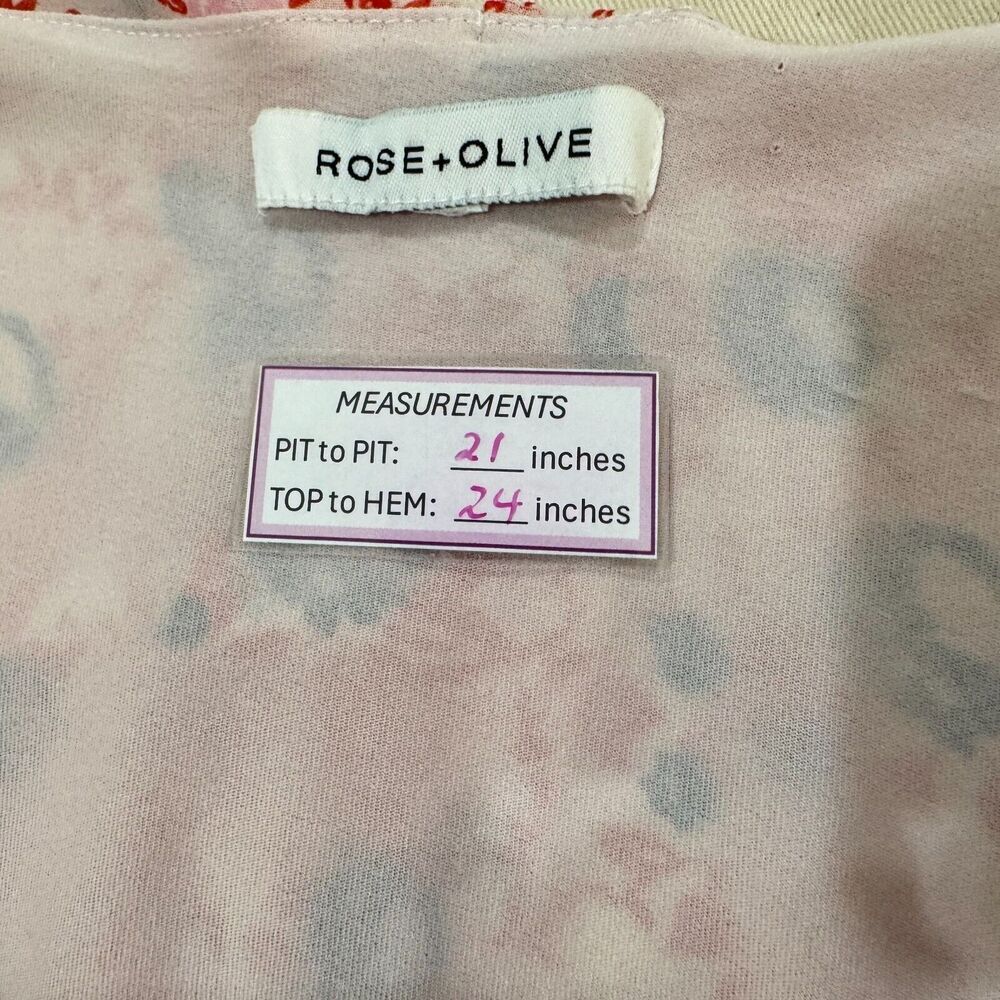 Rose + Olive Top Sz L Pink Floral Print lightweight sleeveless