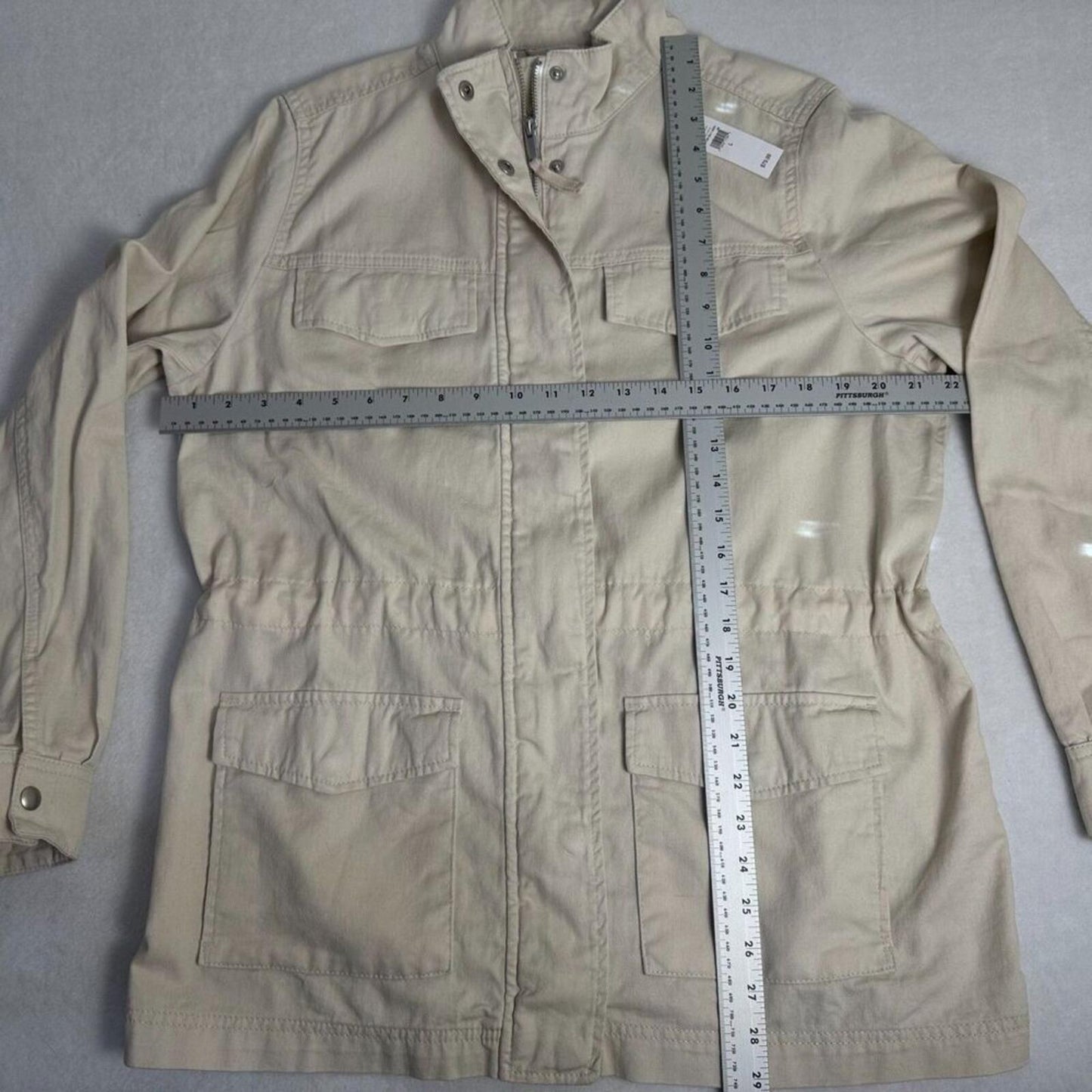 GAP Women Utility Jacket New Ivory Size L Drawstring Waist