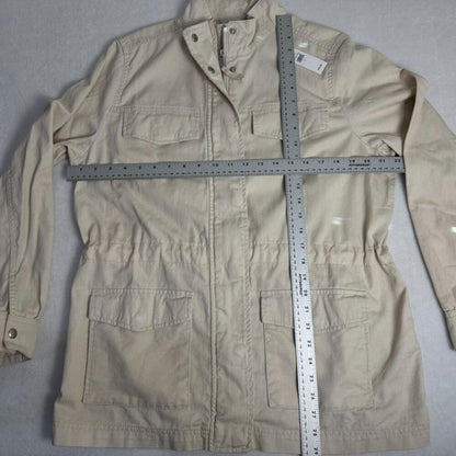 GAP Women Utility Jacket New Ivory Size L Drawstring Waist