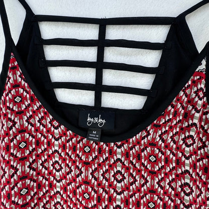 By and By Top Juniors Women Size Medium Pullover Round neck red black