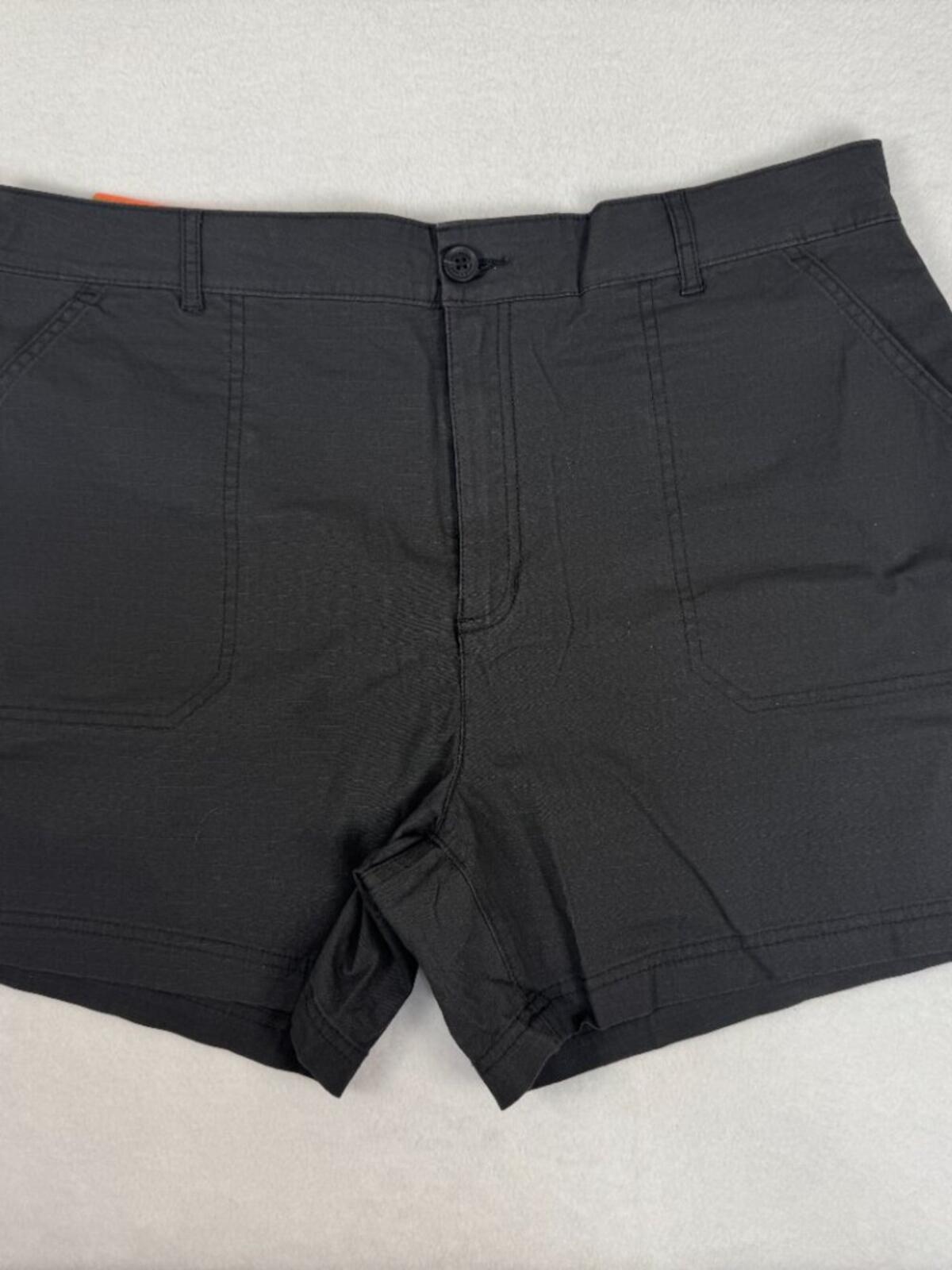 NWT Eddie Bauer Women's Ripstop Shorts Size 16 Black Outdoor Hiking Travel B2247