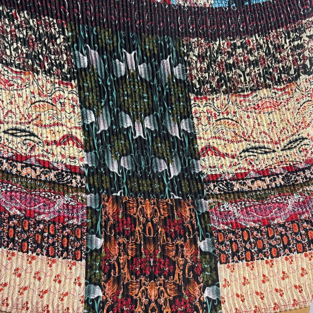 Anthropologie One September Tank Top Sz S Tamarosa Accordion Back Split Neck