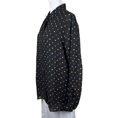 Liz Baker Women's 2-Piece Set Size 16W Black Polka Dot Blouse and Tank NWOT