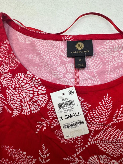 JM Collection Top Women Size XS Red with white flowers