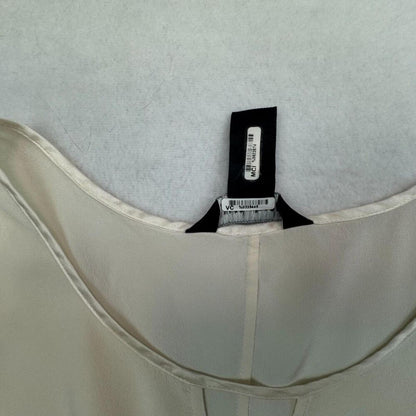 White House Black Market Top Sz S 100% Silk Chiffon Cream Flutter Sleeve