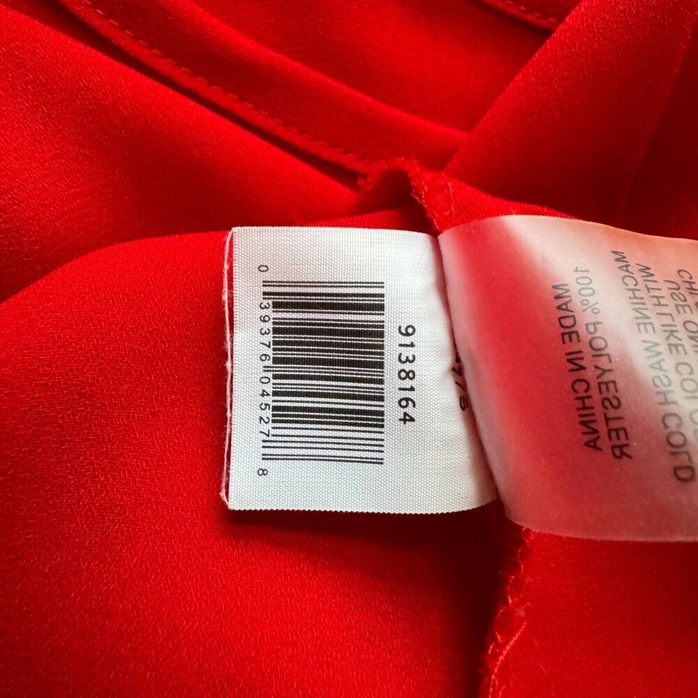 Vince Camuto Ladies Pleated Tank Top Sz S Red Round Neck Sleeveless keyhole