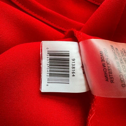 Vince Camuto Ladies Pleated Tank Top Sz S Red Round Neck Sleeveless keyhole