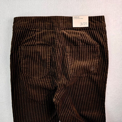Indigo Rein Women's Skinny Pants Size 3 Brown Pinstripe Mid Rise Stretch