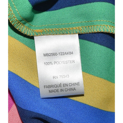 Cynthia Rowley Top Sz S Round Neck Sleeveless Stripe Rainbow Colors