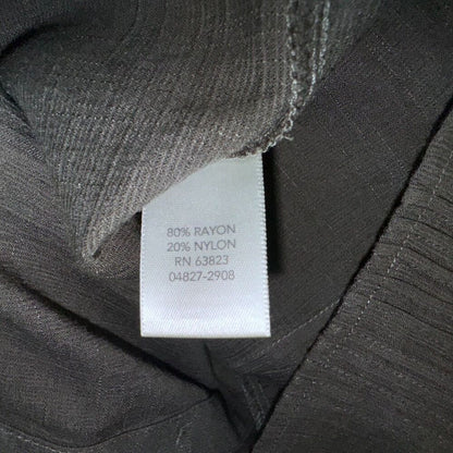 Christopher & Banks Blouse Sz PM Dark Sage button up 3/4 sleeve peplum pleated