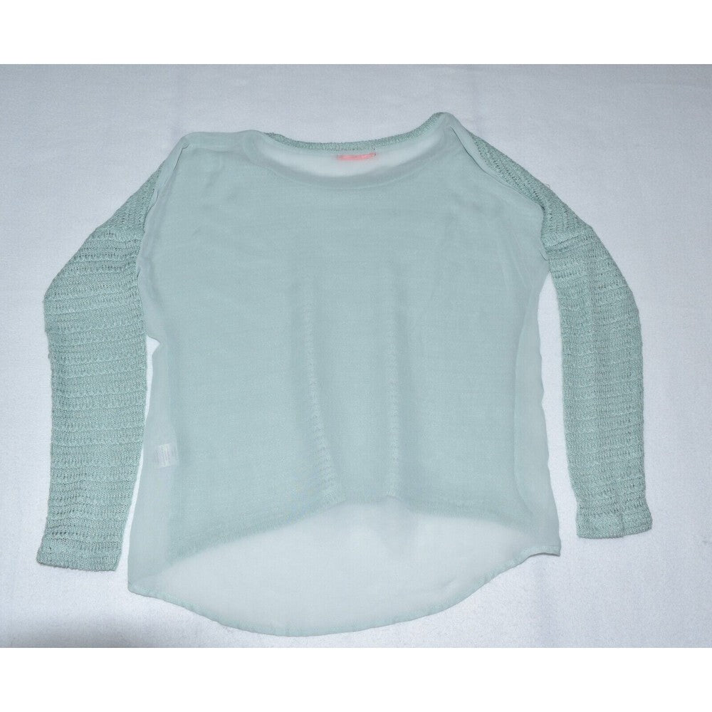 Live To Be Spoiled Top Sz L Light Green Round Neck Long Sleeve