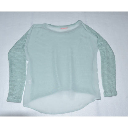 Live To Be Spoiled Top Sz L Light Green Round Neck Long Sleeve