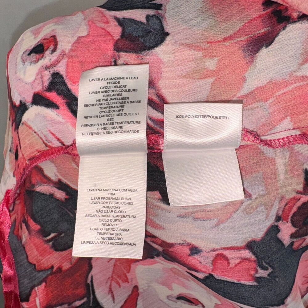 Kasper Top Sz PL Silky Satin Floral Blouse Scoop neck Sleeveless
