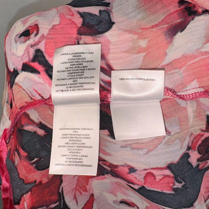 Kasper Top Sz PL Silky Satin Floral Blouse Scoop neck Sleeveless