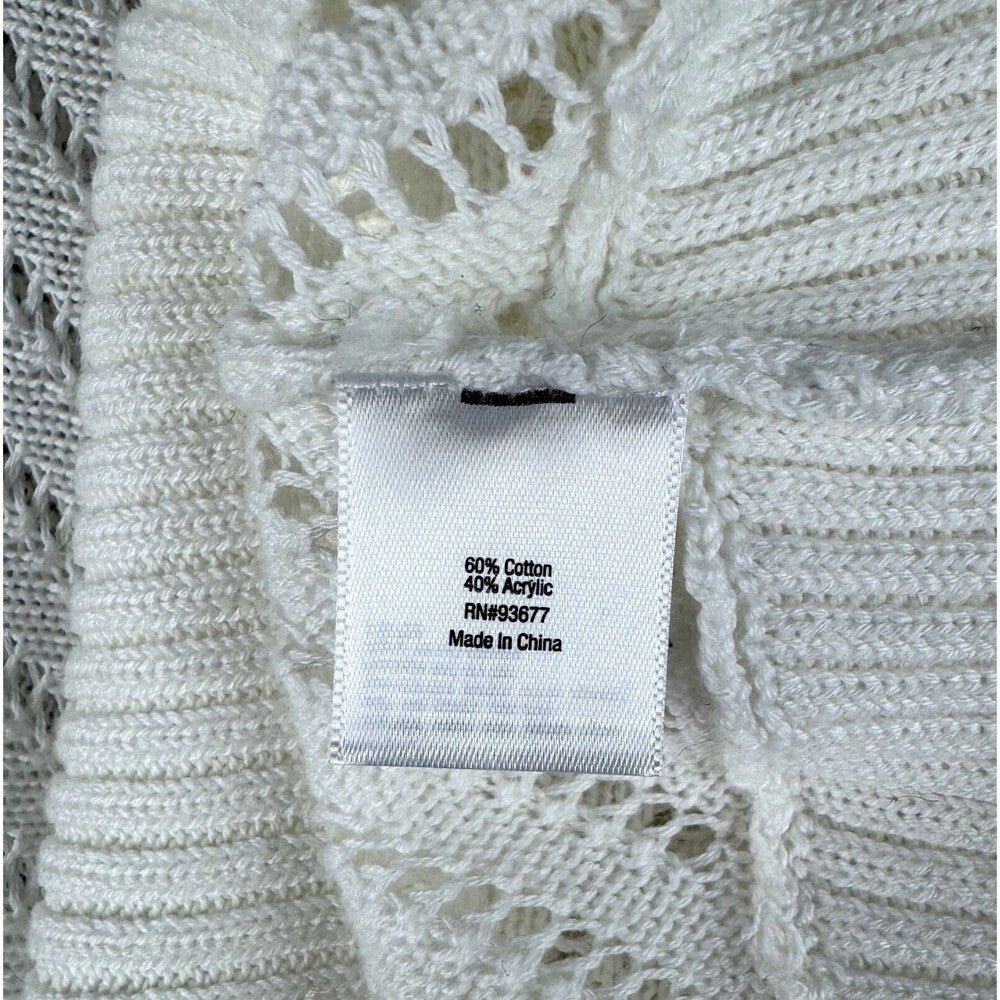 A.N.A. Top Sz 1X White Knit Short Sleeve Scoop Neckline