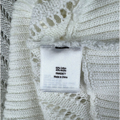 A.N.A. Top Sz 1X White Knit Short Sleeve Scoop Neckline