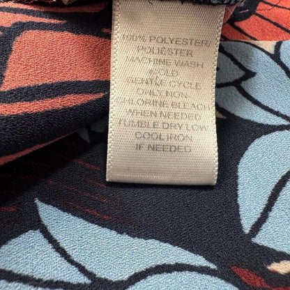 Loft Women Top Sz XS Henley Sleeveless Multicolor Floral Print