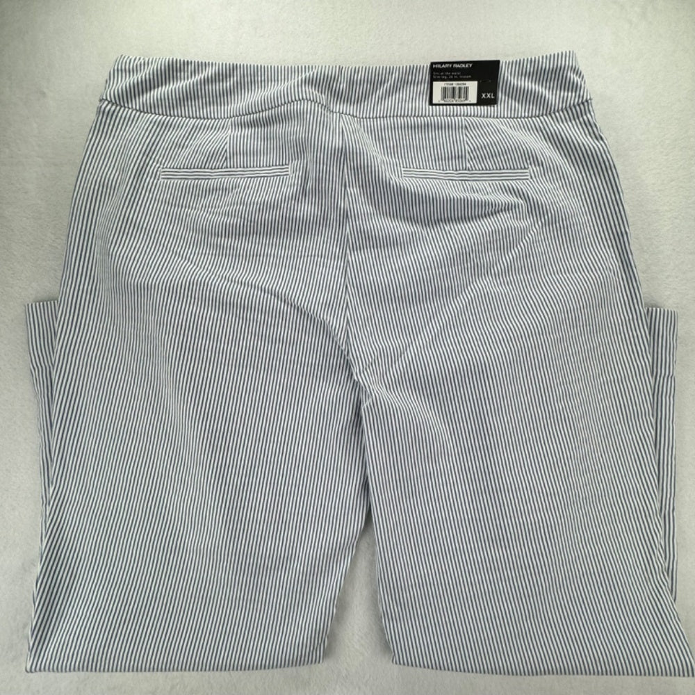 Hilary Radley Ladies Ankle Pant Sz XXL Off White Blue Pull-on