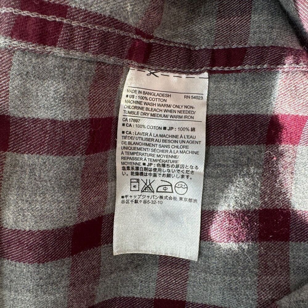 Banana Republic Shirt Men Sz S Red Gray Plaid Lightweight Flannel Casual
