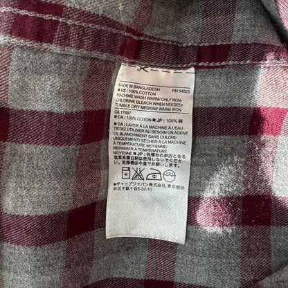 Banana Republic Shirt Men Sz S Red Gray Plaid Lightweight Flannel Casual