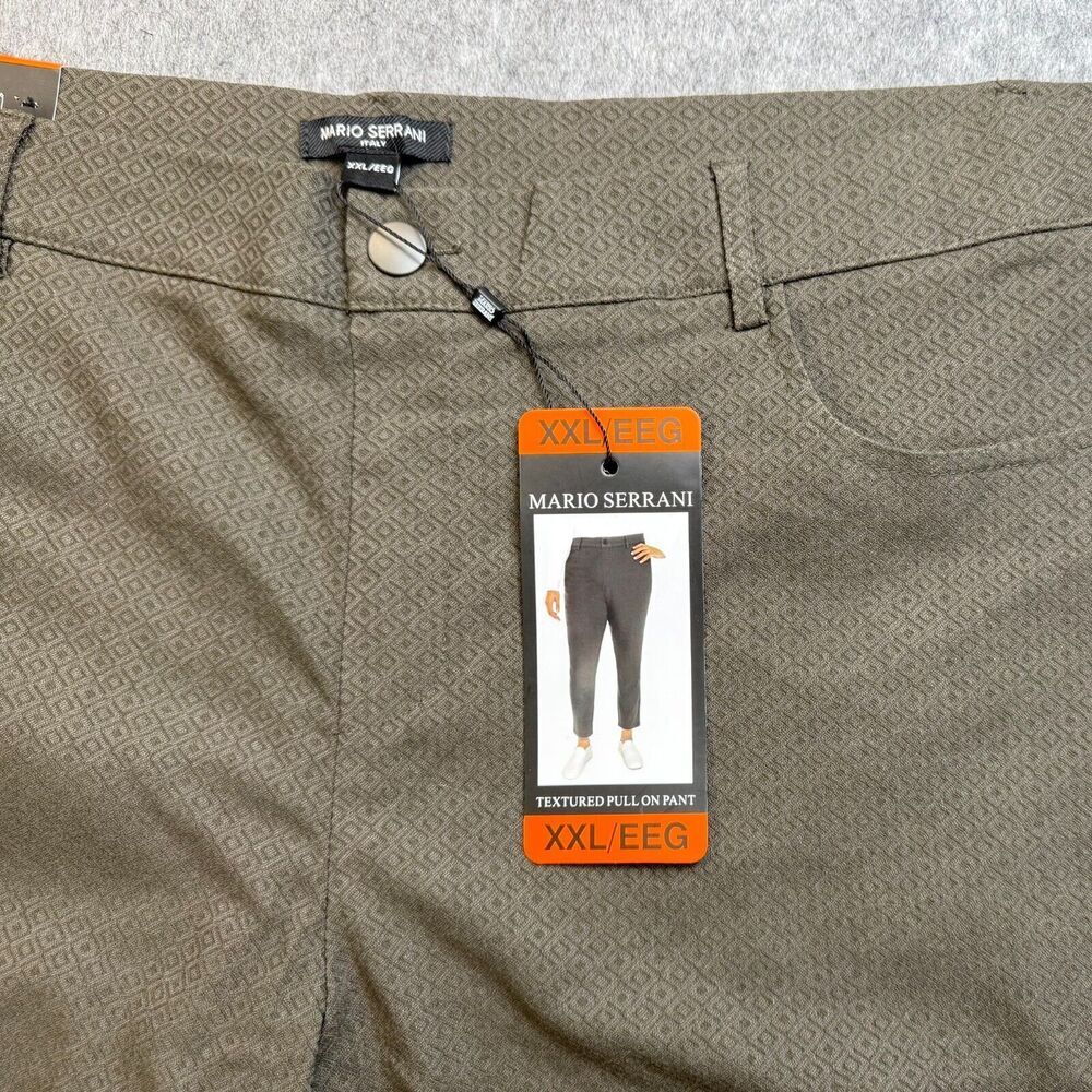 Mario Serrani Ladies Sz XXL Green Textured Pull-On Pant NWT B2070
