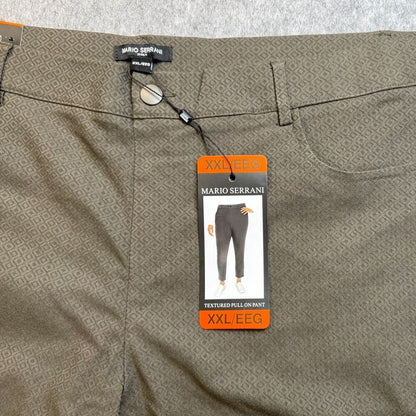 Mario Serrani Ladies Sz XXL Green Textured Pull-On Pant NWT B2070