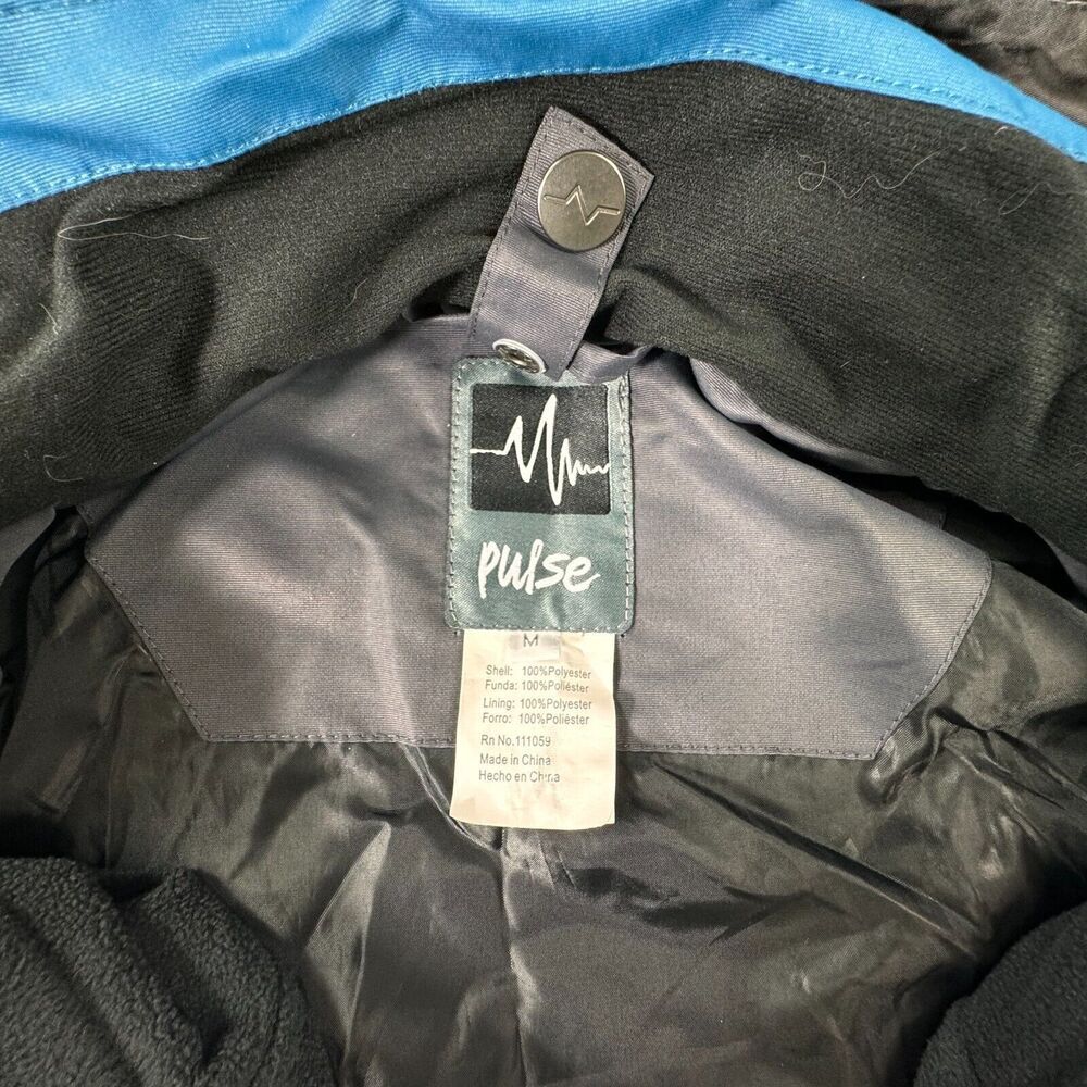 Pulse Snow Jacket Men Sz M Insulated Detachable Hoodie Teal Green-Blue Charcoal