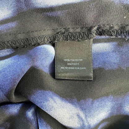 Simply Vera VeraWang Top XS Black Purple Henley Neckline Roll Up Sleeve
