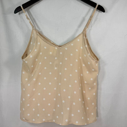 Japna Ladies Camisole Size M Beige Polka dots Button Front V Neck