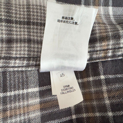 Eddie Bauer Men Sz S Flannel Shirt Black/Gray Plaid Long Sleeve Cotton Button Up
