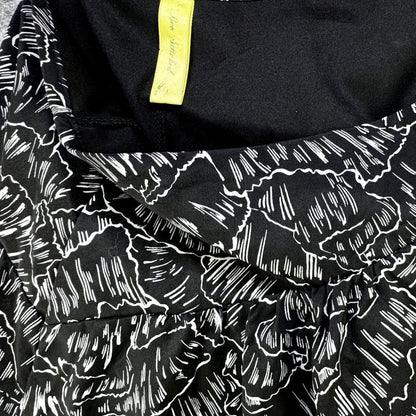 Falda acampanada Bee Stitched para mujer, color negro con estampado blanco, talla pequeña