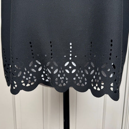 Banana Republic Women Blouse Sz S Black Sleeveless Cut Out Design Back Keyhole