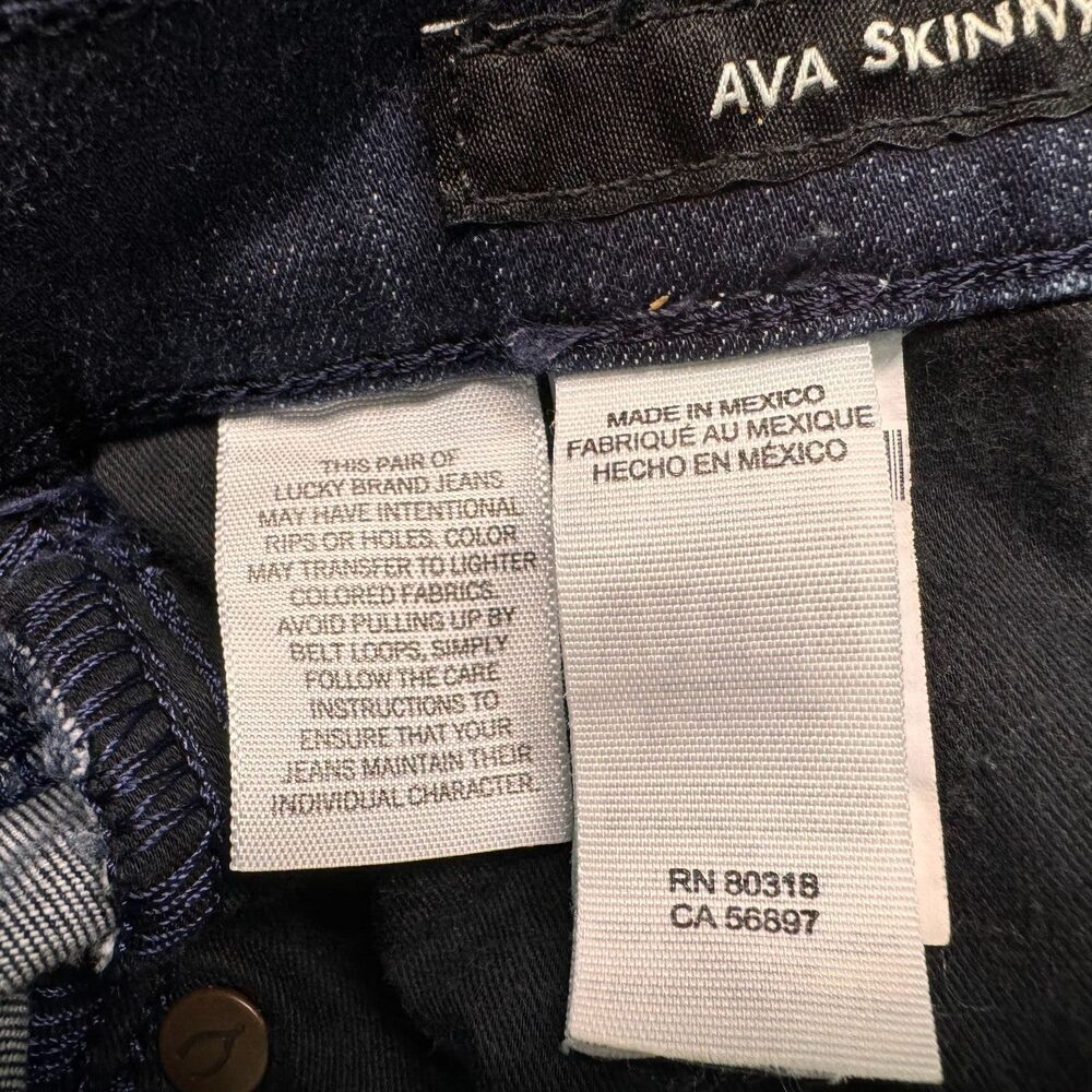 Lucky Brand Ava Skinny Jeans Sz 2/26 Dark Wash Blue Denim