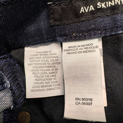 Lucky Brand Ava Skinny Jeans Sz 2/26 Dark Wash Blue Denim