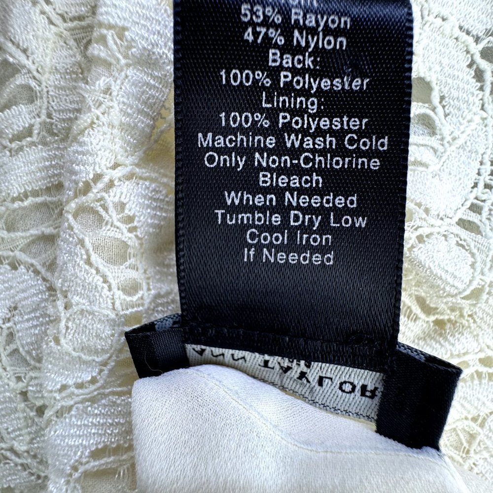 Camiseta sin mangas Ann Taylor de encaje de ganchillo color crema, cuello en U, talla G