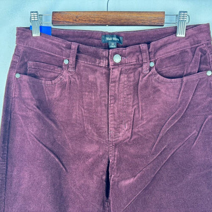 Well Worn Women Sz 10 Red Soft Corduroy Skinny Pants Stretch High Rise NWT B2013