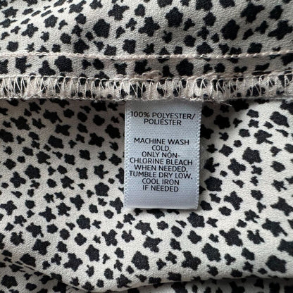 LOFT Anne Taylor Printed Tank Top Sz XS Front Pocket Scoop Neck knit black trim
