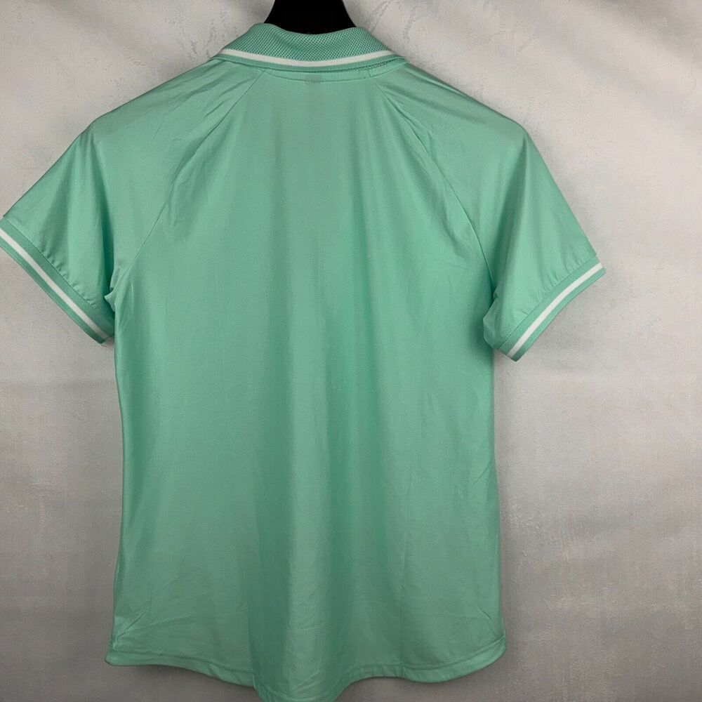 Mondetta Polo Sz S Women Green Active 1/4-Zip Short Sleeve Mesh