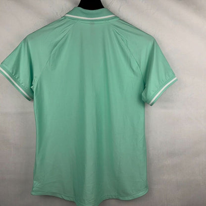 Mondetta Polo Sz S Women Green Active 1/4-Zip Short Sleeve Mesh