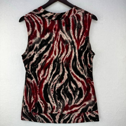 Alfani Women Blouse Sz M Tank Top Cowl Neck embellished black red gray white