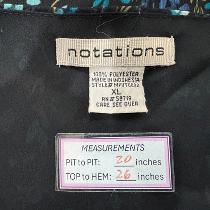 Notations Women Sz XL Faux Wrap Peplum Floral Top VNeck Sleeveless Lined