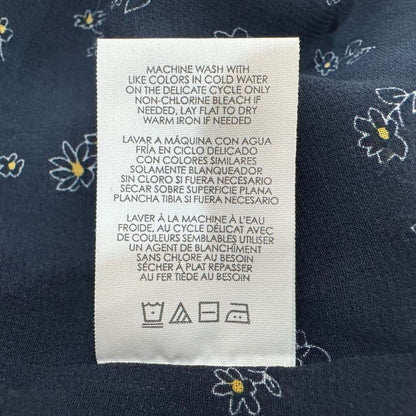 Cabi Sheer Top Sz S Navy Blue Floral V Neck Sleeveless Blouse layered