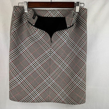 White House Black Market Ladies Mini Skirt Sz 00 Plaid Straight Career