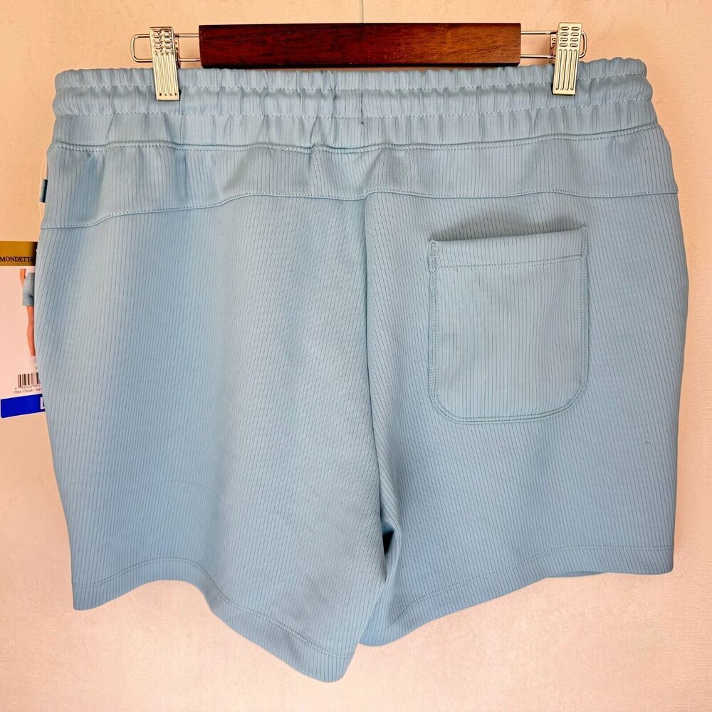 Mondetta Ladies Ribbed Active Short Sz L Scuba Adriatic Blue