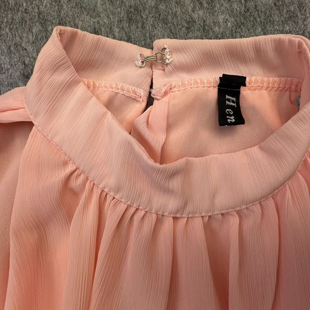 Hengrui Top Sz S Peach Lined Halter Neck Sleeveless Hook Eye Closure Flowy