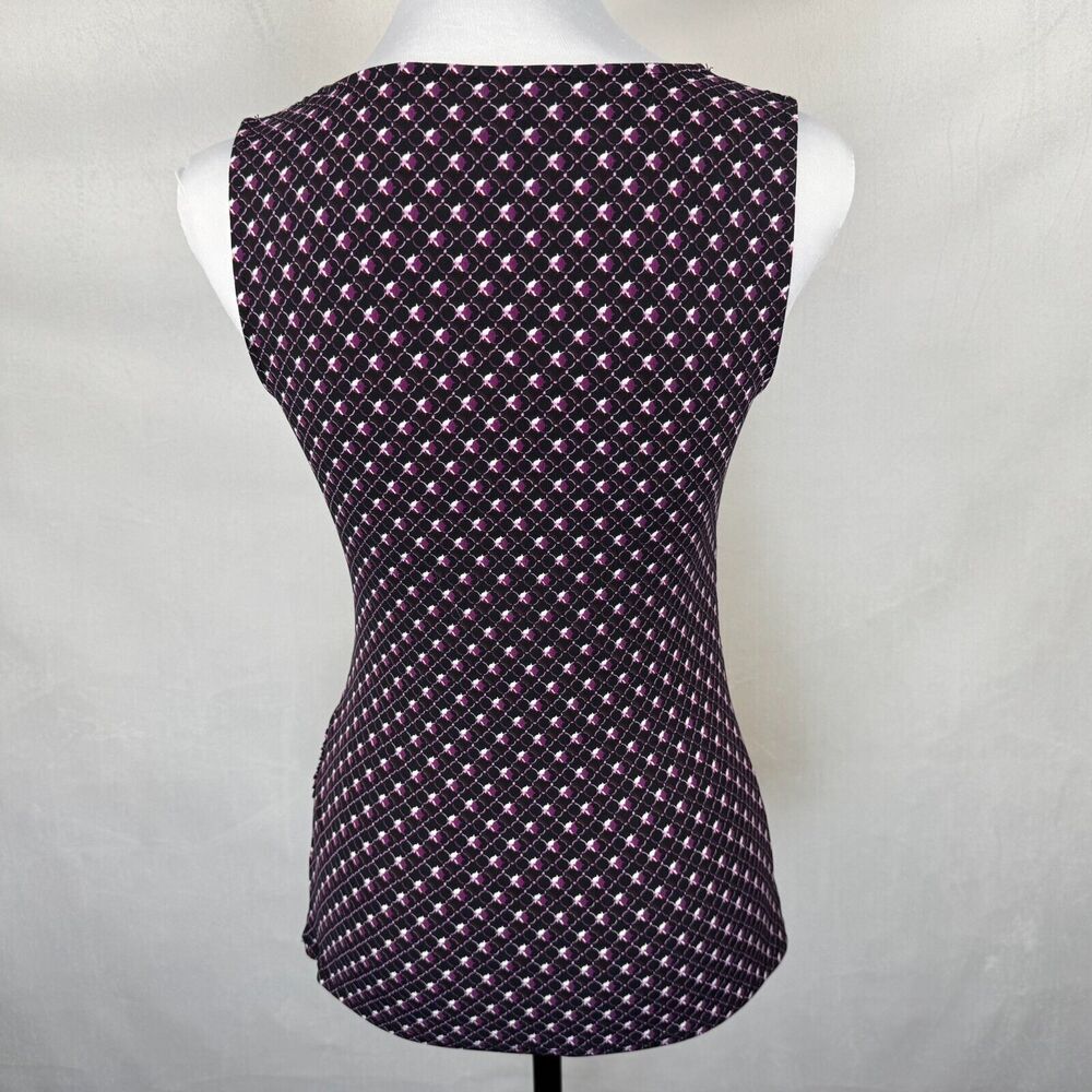 White House Black Market Women Sz XXS Top Square Cowl Neckline Pleated Shoulder