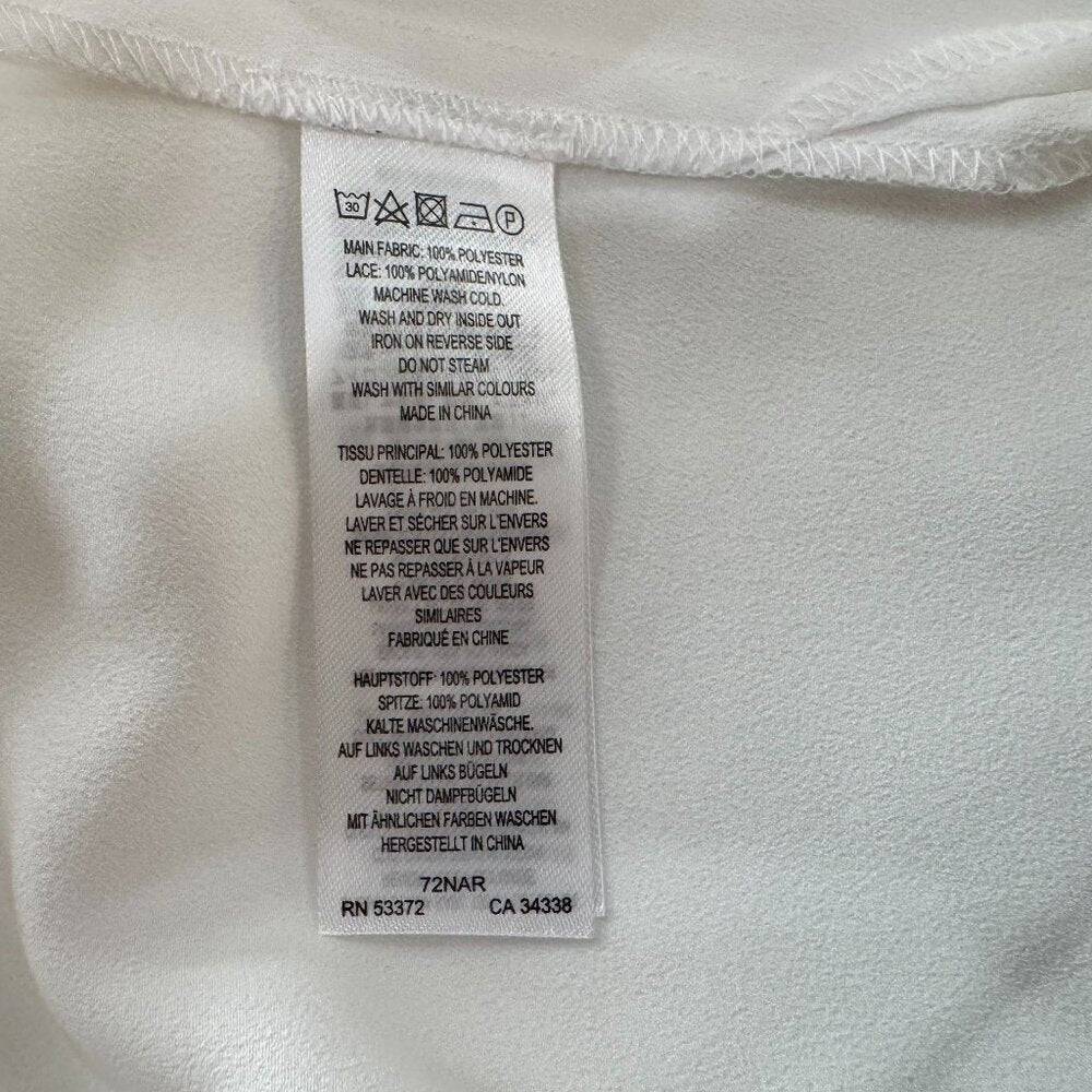French Connection 72NAR Women Sz S Tank Blouse VNeck Lace Trim Sleeveless NWT